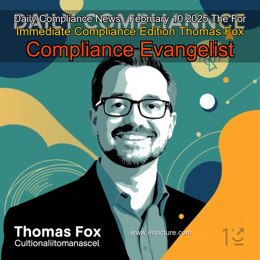 You are currently viewing Daily Compliance News : February 10  2025 The For Immediate Compliance Edition  Thomas Fox  Compliance Evangelist