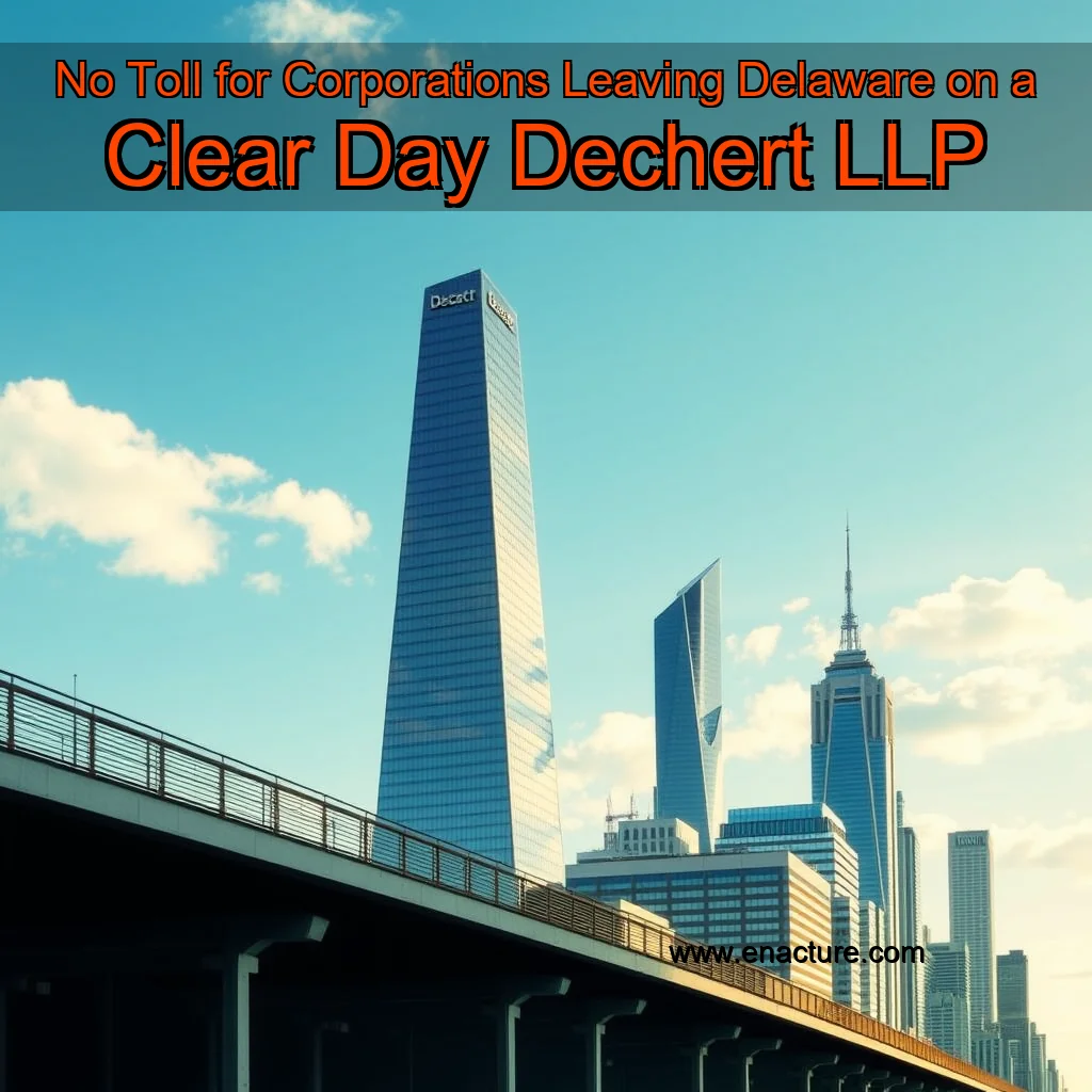 Read more about the article No Toll for Corporations Leaving Delaware on a Clear Day  Dechert LLP