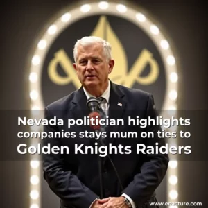Read more about the article Nevada politician highlights companies  stays mum on ties to Golden Knights  Raiders