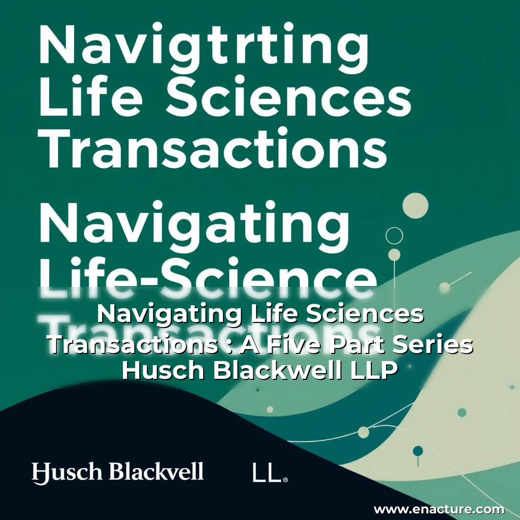 Read more about the article Navigating Life Sciences Transactions : A Five  Part Series  Husch Blackwell LLP