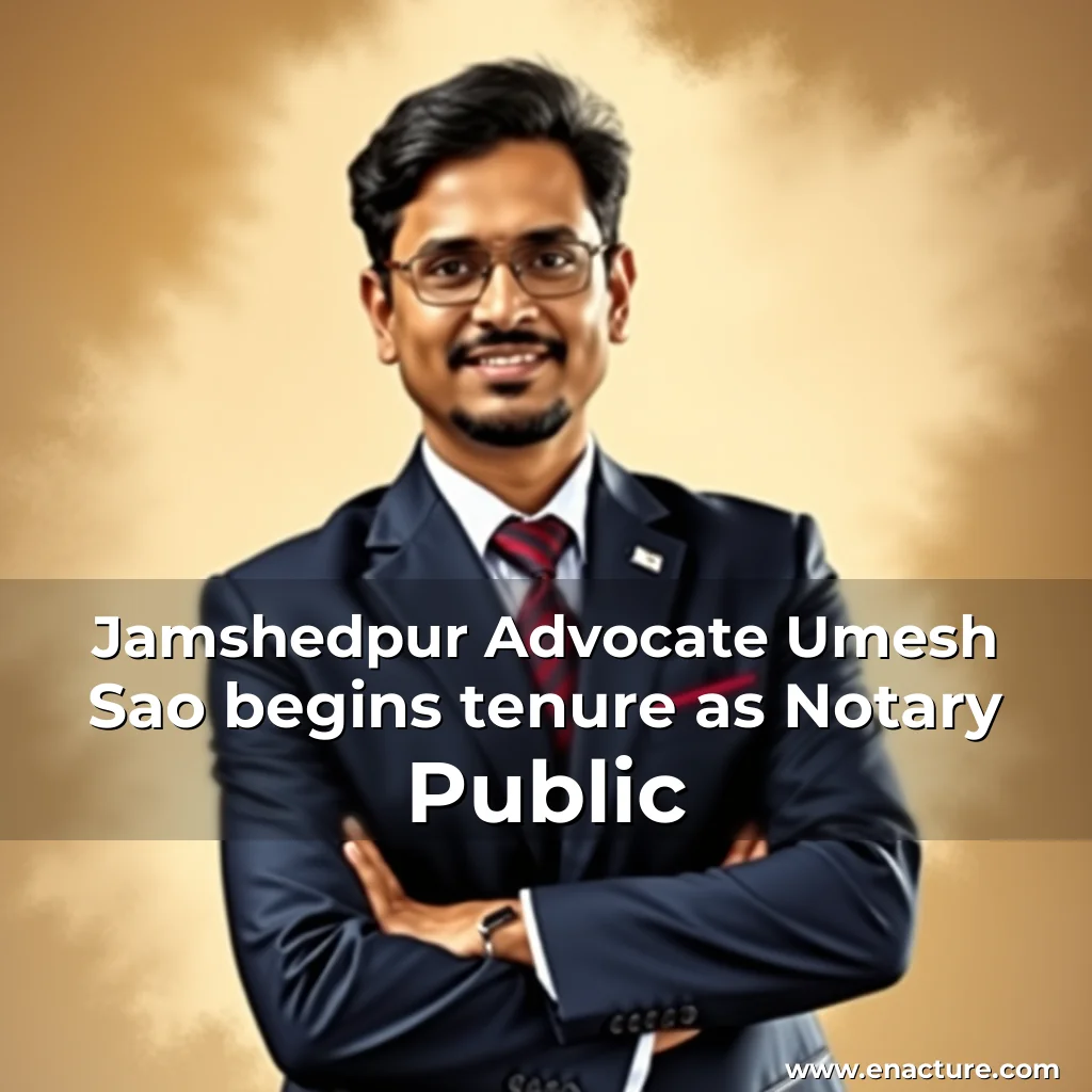 Read more about the article Jamshedpur Advocate Umesh Sao begins tenure as Notary Public