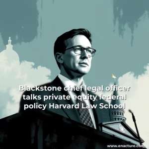 Read more about the article Blackstone chief legal officer talks private equity  federal policy  Harvard Law School