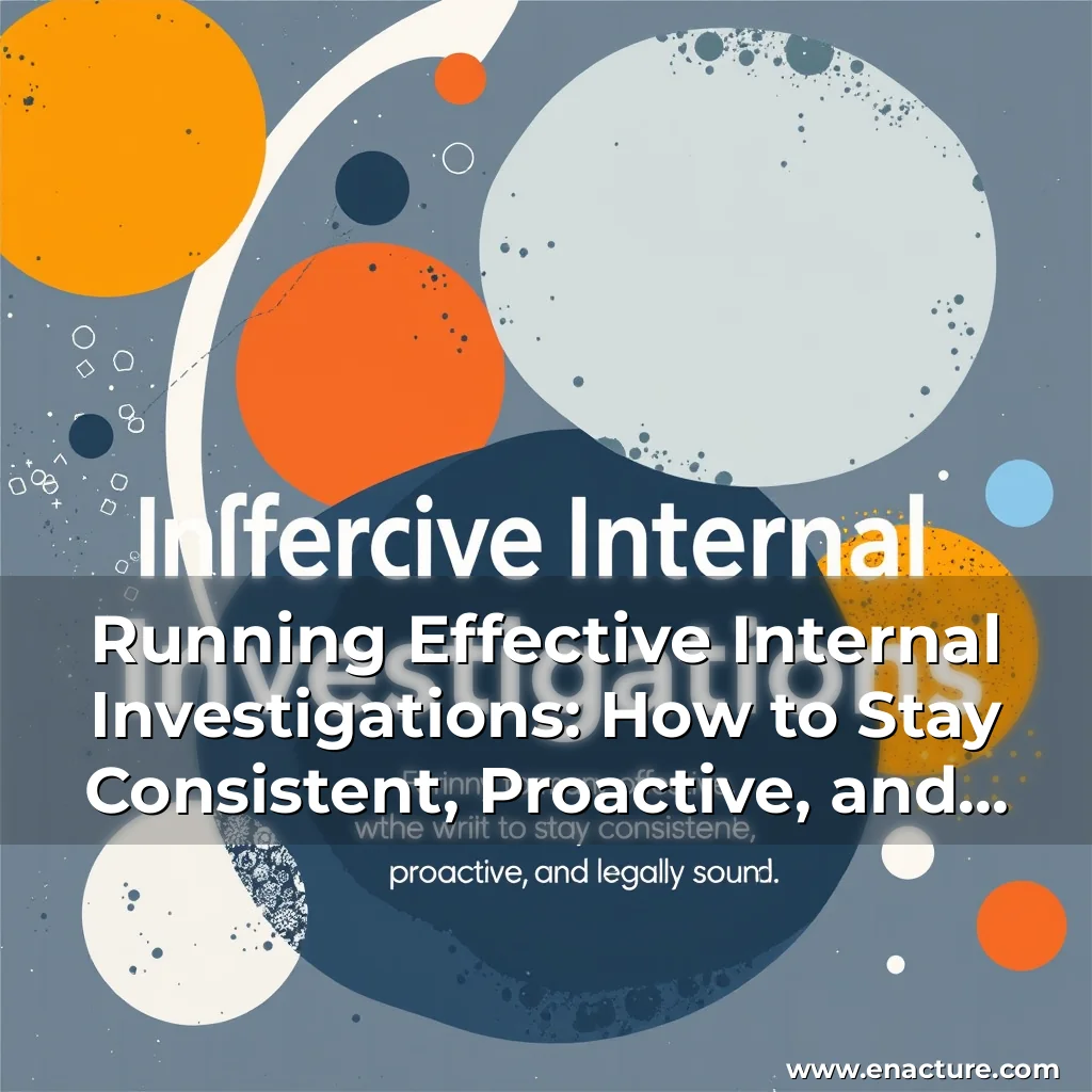 Read more about the article Running Effective Internal Investigations: How to Stay Consistent, Proactive, and Legally Sound